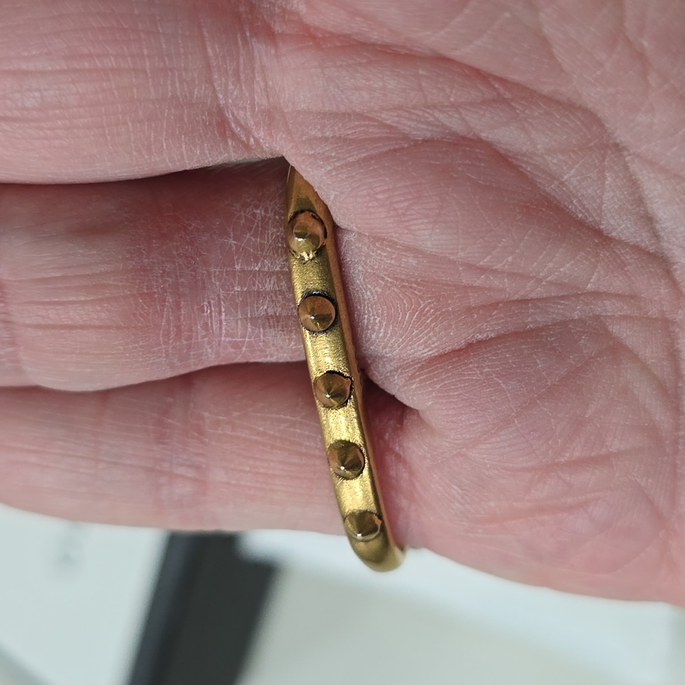 Gucci spiked black  pearl double  finger ring - Picture 5 of 5